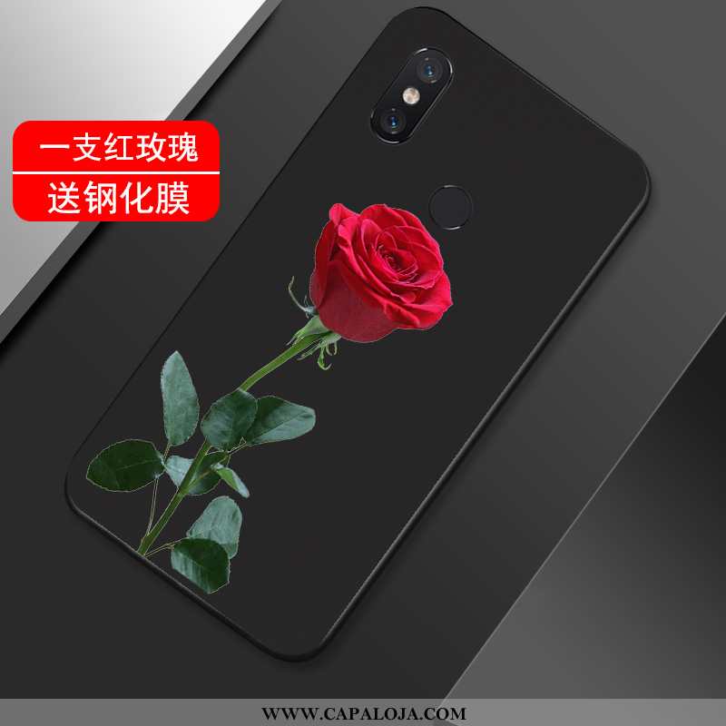 Capas Xiaomi Mi Max 3 Silicone Soft Vermelha Casal Preto, Capa Xiaomi Mi Max 3 Fosco Venda