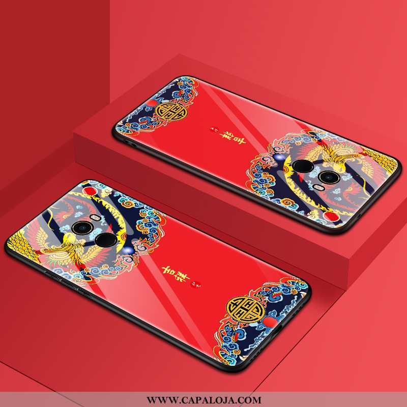 Capas Xiaomi Mi Mix 2 Criativas Feminino Aço Fosco Vermelho, Capa Xiaomi Mi Mix 2 Fofas Baratas