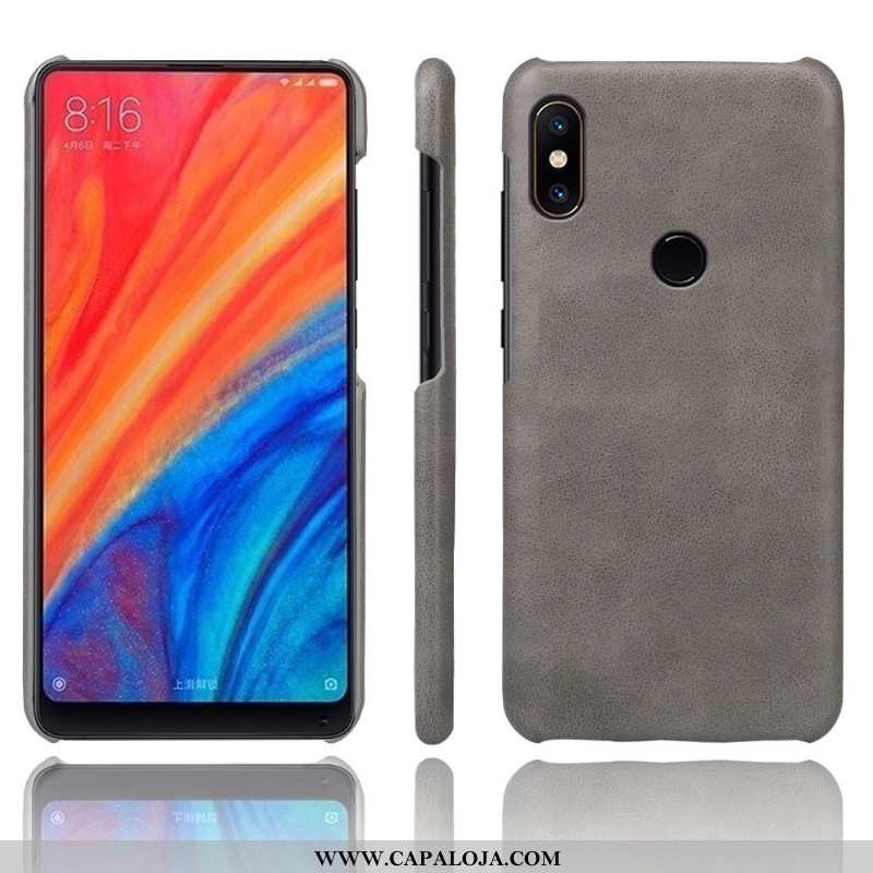 Capas Xiaomi Mi Mix 2s Couro Business Antiqueda Vintage Cinza, Capa Xiaomi Mi Mix 2s Protetoras Bara