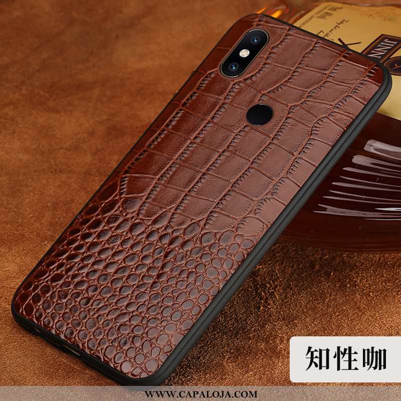 Capas Xiaomi Mi Mix 2s Couro Genuíno Protetoras Telinha Masculino Castanho, Capa Xiaomi Mi Mix 2s Co