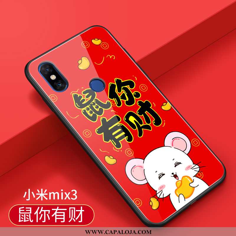 Capas Xiaomi Mi Mix 3 Vidro Slim Soft Criativas Vermelho, Capa Xiaomi Mi Mix 3 Personalizada Barato