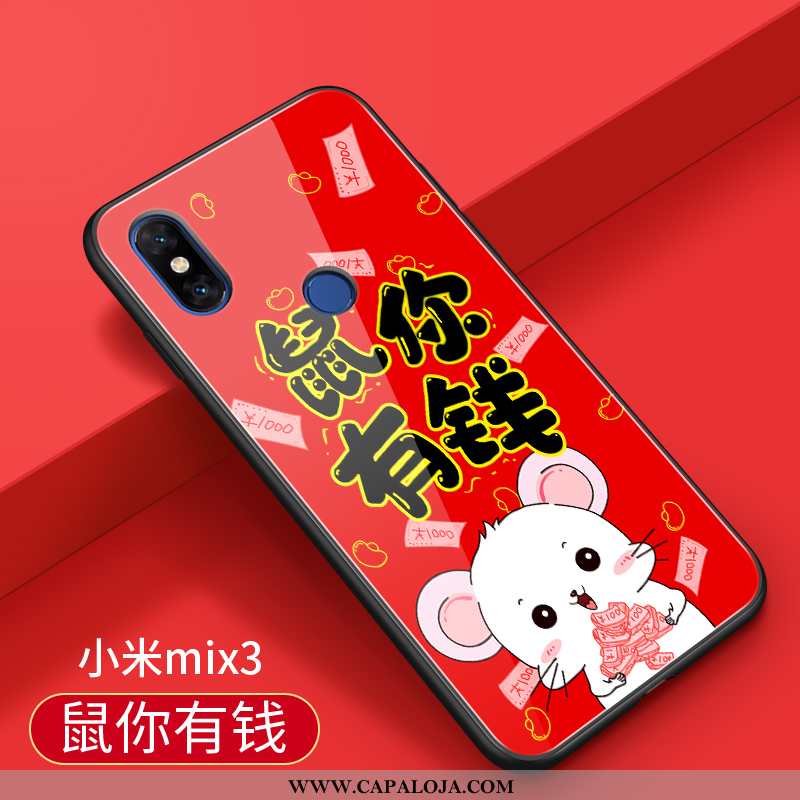 Capas Xiaomi Mi Mix 3 Vidro Slim Soft Criativas Vermelho, Capa Xiaomi Mi Mix 3 Personalizada Barato