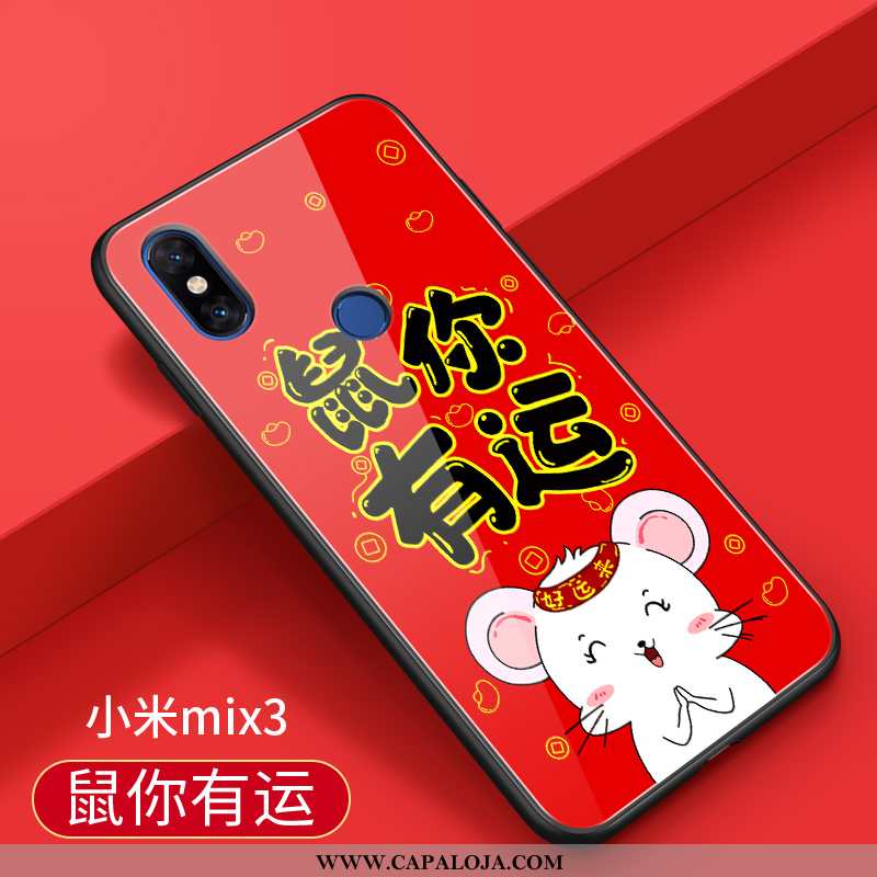 Capas Xiaomi Mi Mix 3 Vidro Slim Soft Criativas Vermelho, Capa Xiaomi Mi Mix 3 Personalizada Barato