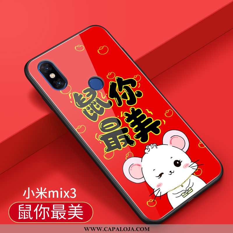 Capas Xiaomi Mi Mix 3 Vidro Slim Soft Criativas Vermelho, Capa Xiaomi Mi Mix 3 Personalizada Barato