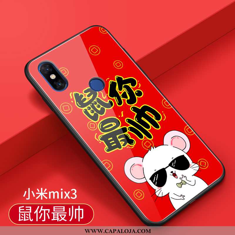 Capas Xiaomi Mi Mix 3 Vidro Slim Soft Criativas Vermelho, Capa Xiaomi Mi Mix 3 Personalizada Barato