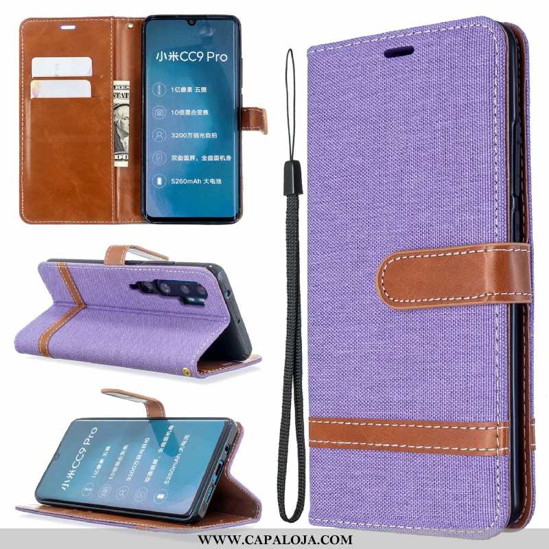 Capas Xiaomi Mi Note 10 Couro Cases Vermelha Telinha Roxo, Capa Xiaomi Mi Note 10 Protetoras Baratas