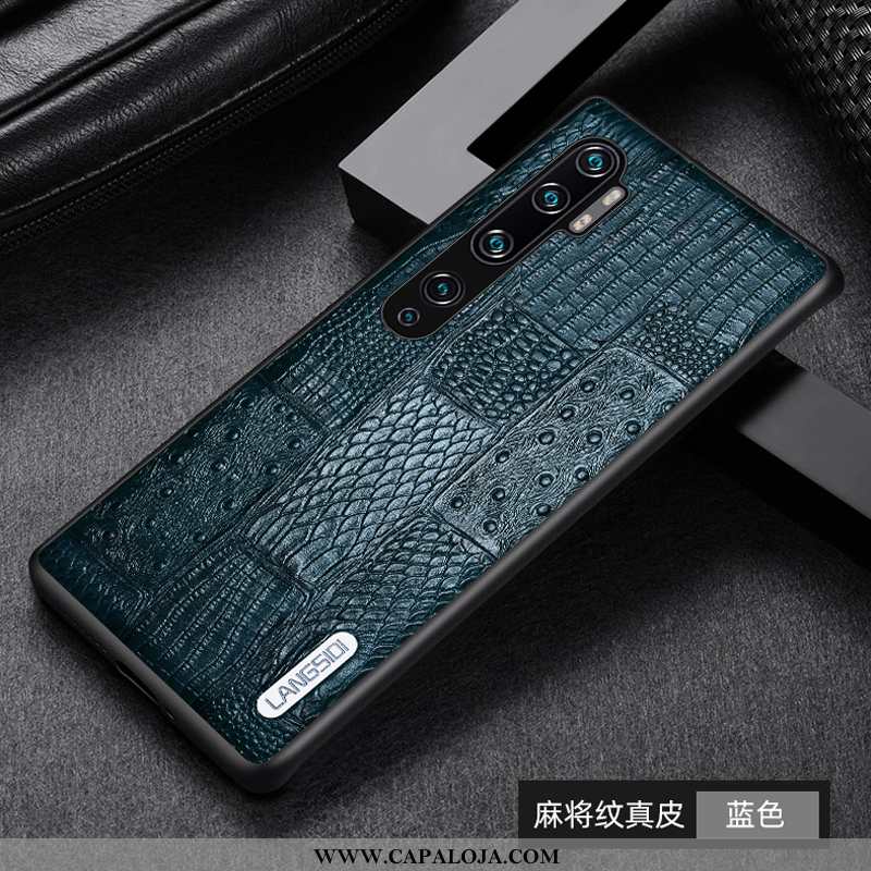 Capas Xiaomi Mi Note 10 Couro Legitimo Negócio Protetoras Telinha Preto, Capa Xiaomi Mi Note 10 Cour