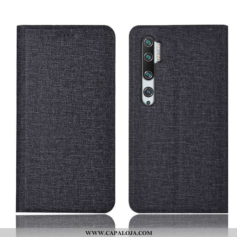 Capas Xiaomi Mi Note 10 Linho Antiqueda Telinha Vermelha Castanho, Capa Xiaomi Mi Note 10 Couro Bara