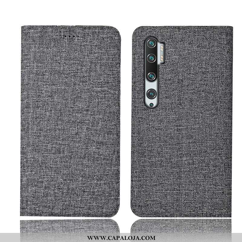 Capas Xiaomi Mi Note 10 Linho Antiqueda Telinha Vermelha Castanho, Capa Xiaomi Mi Note 10 Couro Bara