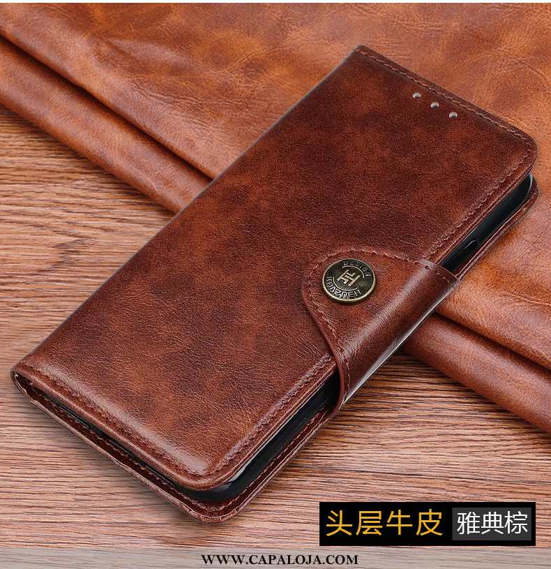 Capas Xiaomi Mi Note 10 Lite Couro Genuíno Masculino Marrom Feminino Castanho, Capa Xiaomi Mi Note 1