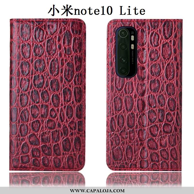 Capas Xiaomi Mi Note 10 Lite Couro Legitimo Pedraria Telemóvel Antiqueda Vermelho, Capa Xiaomi Mi No