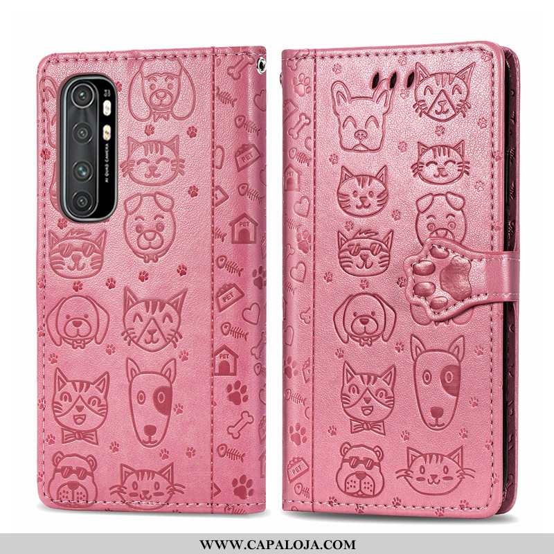 Capas Xiaomi Mi Note 10 Lite Desenho Animado Florais Cordao Telemóvel Rosa, Capa Xiaomi Mi Note 10 L