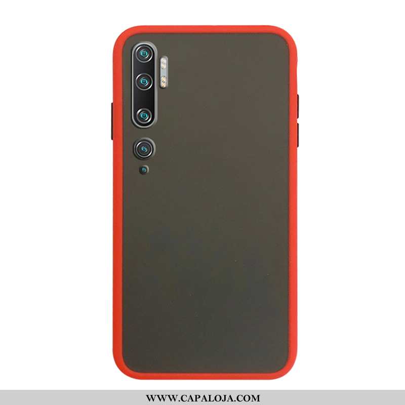 Capas Xiaomi Mi Note 10 Protetoras Cases Minimalista Telemóvel Vermelho, Capa Xiaomi Mi Note 10 Fosc