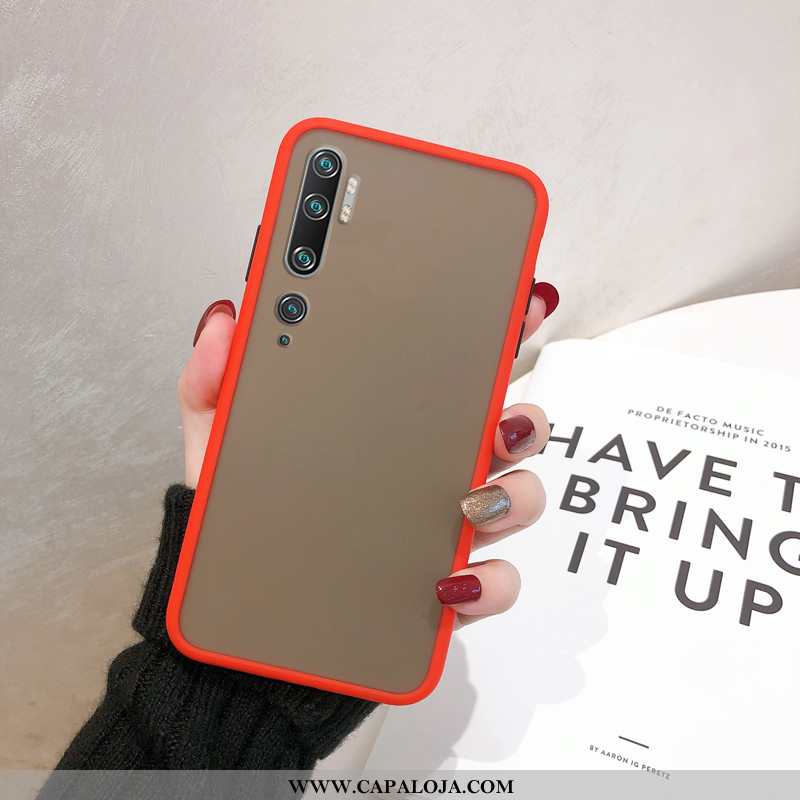 Capas Xiaomi Mi Note 10 Protetoras Cases Minimalista Telemóvel Vermelho, Capa Xiaomi Mi Note 10 Fosc