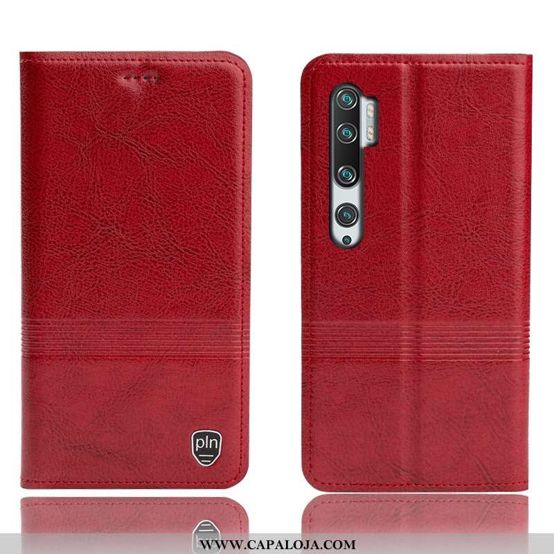 Capas Xiaomi Mi Note 10 Protetoras Completa Marrom Castanho, Capa Xiaomi Mi Note 10 Couro Genuíno On