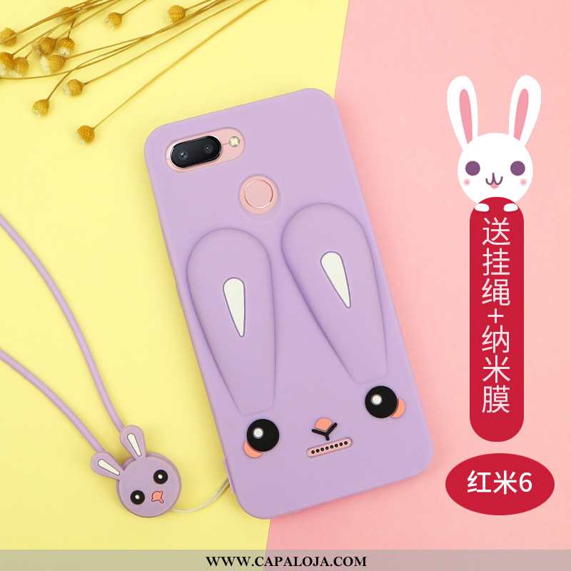 Capas Xiaomi Redmi 6 Bonitos Vermelha Cordao Completa Roxo, Capa Xiaomi Redmi 6 Tendencia Online