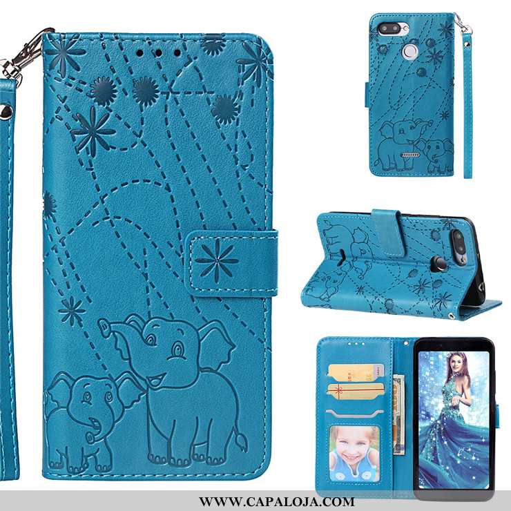 Capas Xiaomi Redmi 6 Couro Antiqueda Cover Silicone Azul, Capa Xiaomi Redmi 6 Soft Barato