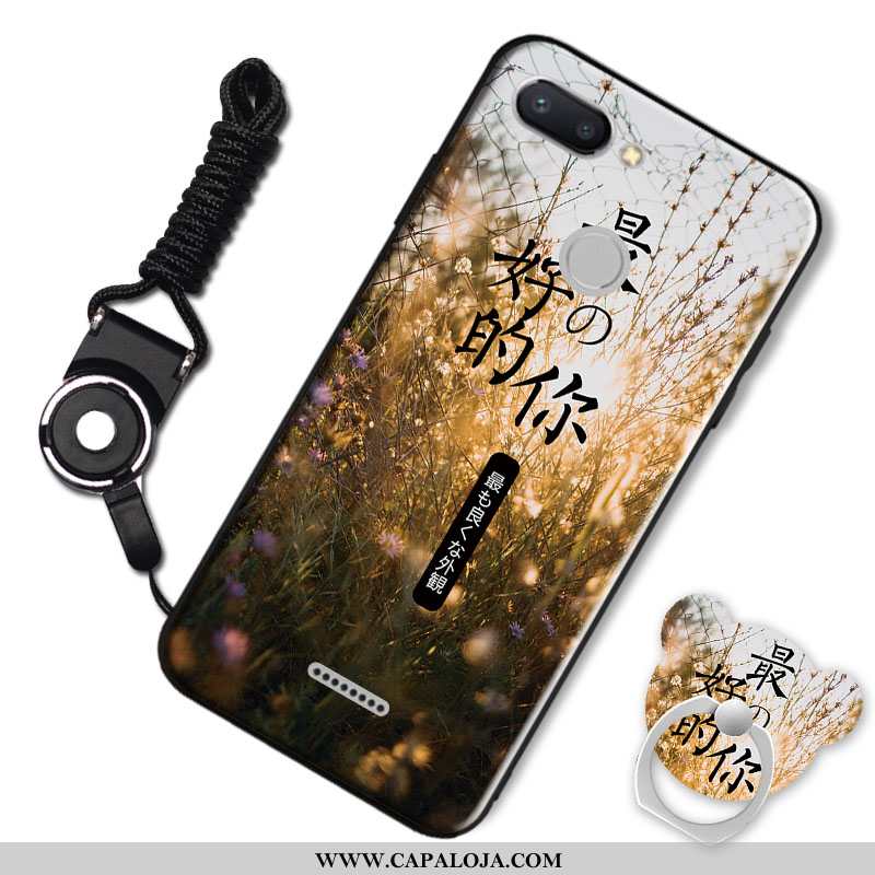 Capas Xiaomi Redmi 6 Criativas Preto Tendencia Malha, Capa Xiaomi Redmi 6 Desenho Animado Baratos