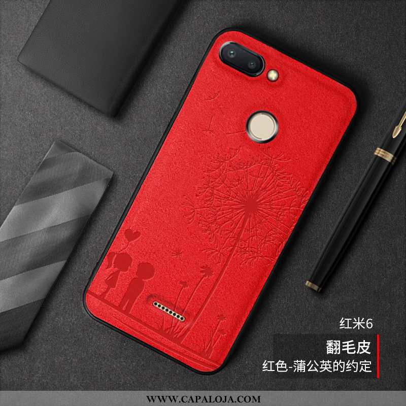 Capas Xiaomi Redmi 6 Desenho Animado Telemóvel Cases Pelucia Vermelho, Capa Xiaomi Redmi 6 Bonitos B