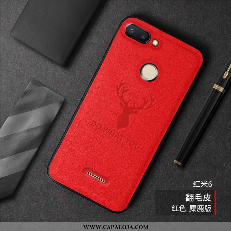 Capas Xiaomi Redmi 6 Desenho Animado Telemóvel Cases Pelucia Vermelho, Capa Xiaomi Redmi 6 Bonitos B