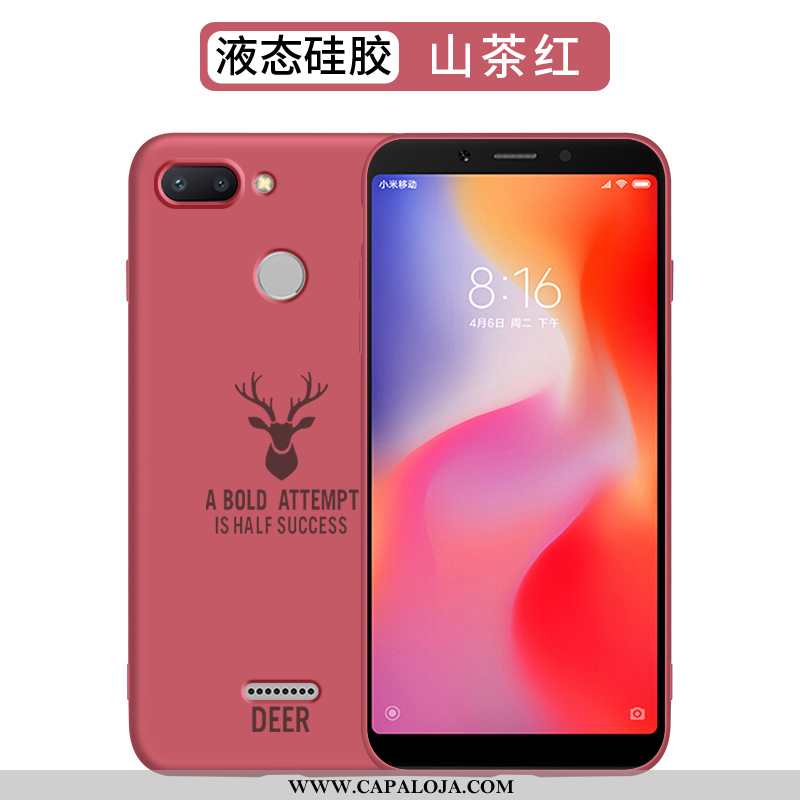 Capas Xiaomi Redmi 6 Silicone Cases Masculino Antiqueda Vermelho, Capa Xiaomi Redmi 6 Estiloso Barat