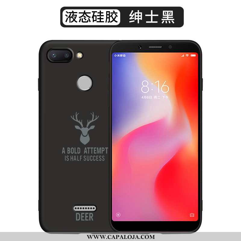 Capas Xiaomi Redmi 6 Silicone Cases Masculino Antiqueda Vermelho, Capa Xiaomi Redmi 6 Estiloso Barat