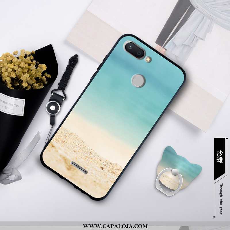 Capas Xiaomi Redmi 6 Silicone Personalizada Telemóvel Soft Azul, Capa Xiaomi Redmi 6 Fosco Promoção