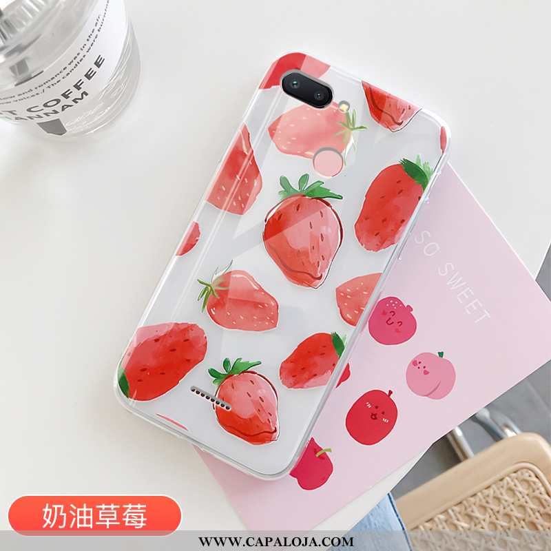 Capas Xiaomi Redmi 6 Silicone Verão Vermelha Feminino Vermelho, Capa Xiaomi Redmi 6 Transparente Pro