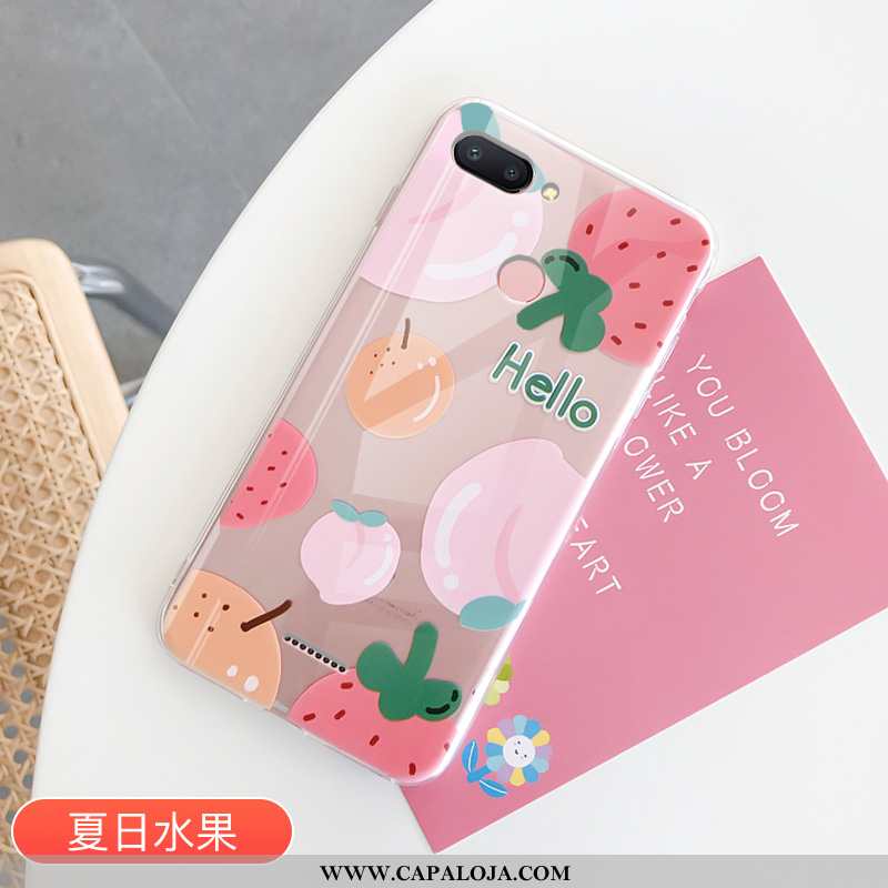 Capas Xiaomi Redmi 6 Silicone Verão Vermelha Feminino Vermelho, Capa Xiaomi Redmi 6 Transparente Pro