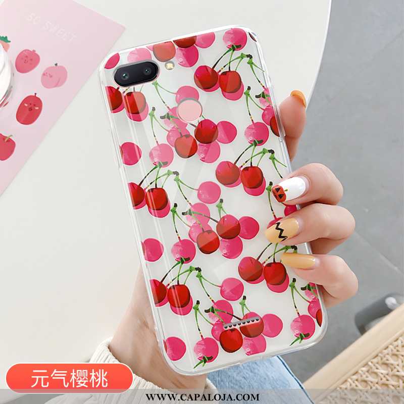 Capas Xiaomi Redmi 6 Silicone Verão Vermelha Feminino Vermelho, Capa Xiaomi Redmi 6 Transparente Pro