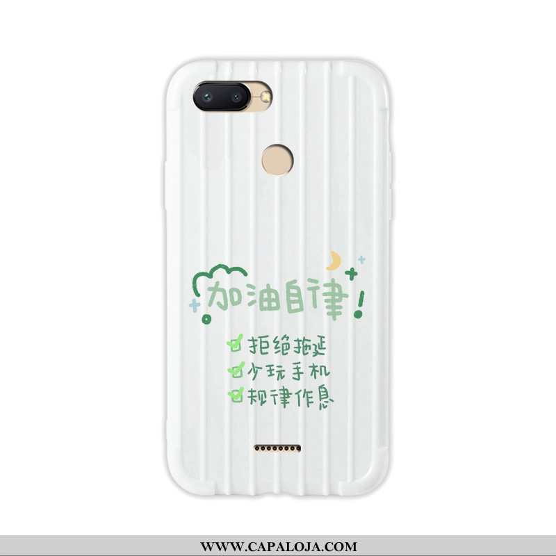 Capas Xiaomi Redmi 6 Slim Vermelha Pintado Soft Branco, Capa Xiaomi Redmi 6 Tendencia Barato