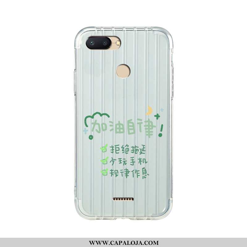 Capas Xiaomi Redmi 6 Slim Vermelha Pintado Soft Branco, Capa Xiaomi Redmi 6 Tendencia Barato