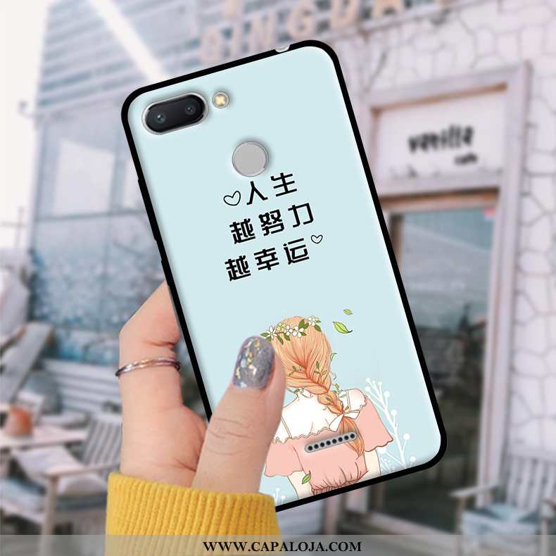 Capas Xiaomi Redmi 6 Soft Tendencia Cases Telinha Azul, Capa Xiaomi Redmi 6 Protetoras Baratas