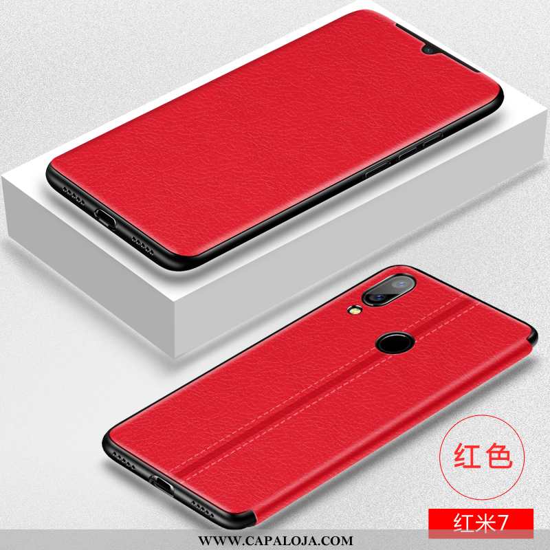 Capas Xiaomi Redmi 7 Silicone Cases Couro Feminino Castanho, Capa Xiaomi Redmi 7 Personalizada Promo