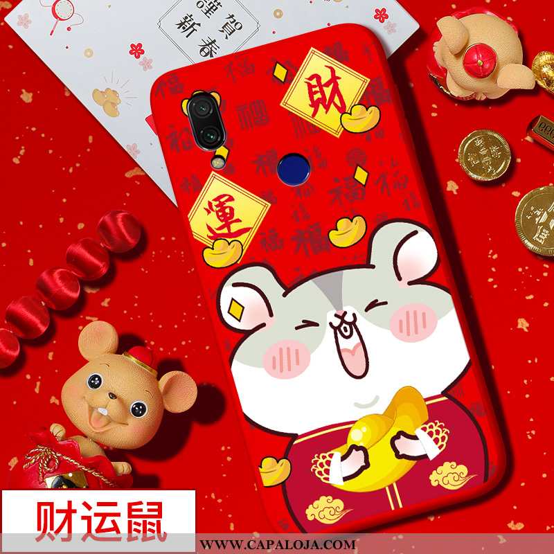 Capas Xiaomi Redmi 7 Silicone Masculino Tendencia Telemóvel Vermelho, Capa Xiaomi Redmi 7 Desenho An