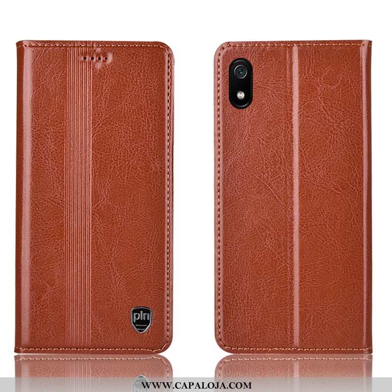 Capas Xiaomi Redmi 7a Protetoras Telemóvel Vermelha Antiqueda Castanho, Capa Xiaomi Redmi 7a Couro L