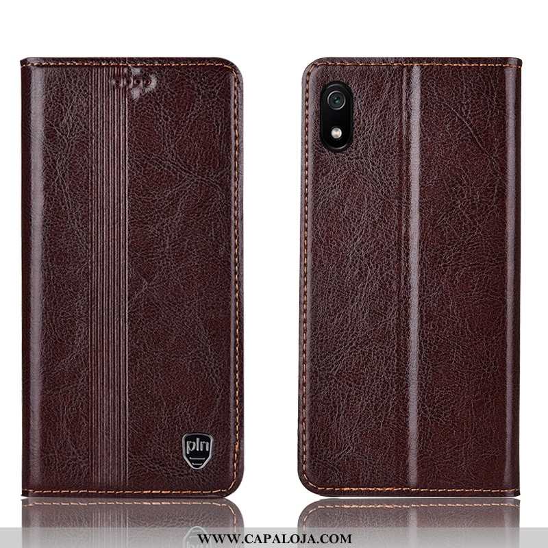 Capas Xiaomi Redmi 7a Protetoras Telemóvel Vermelha Antiqueda Castanho, Capa Xiaomi Redmi 7a Couro L