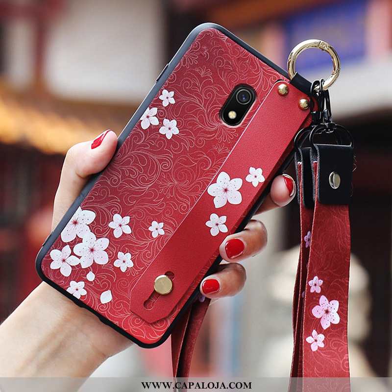 Capas Xiaomi Redmi 8a Criativas Antiqueda Vermelha Wrisband Vermelho, Capa Xiaomi Redmi 8a Slim Bara