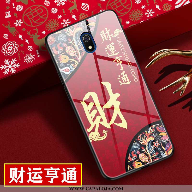 Capas Xiaomi Redmi 8a Criativas Vidro Midi Completa Vermelho, Capa Xiaomi Redmi 8a Protetoras Promoç