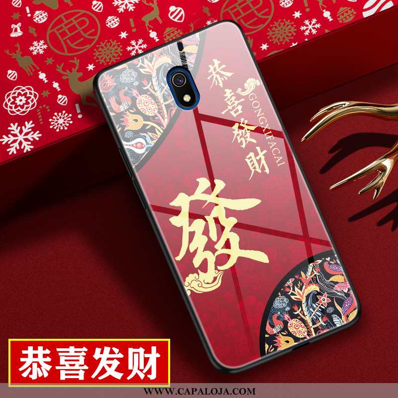 Capas Xiaomi Redmi 8a Criativas Vidro Midi Completa Vermelho, Capa Xiaomi Redmi 8a Protetoras Promoç