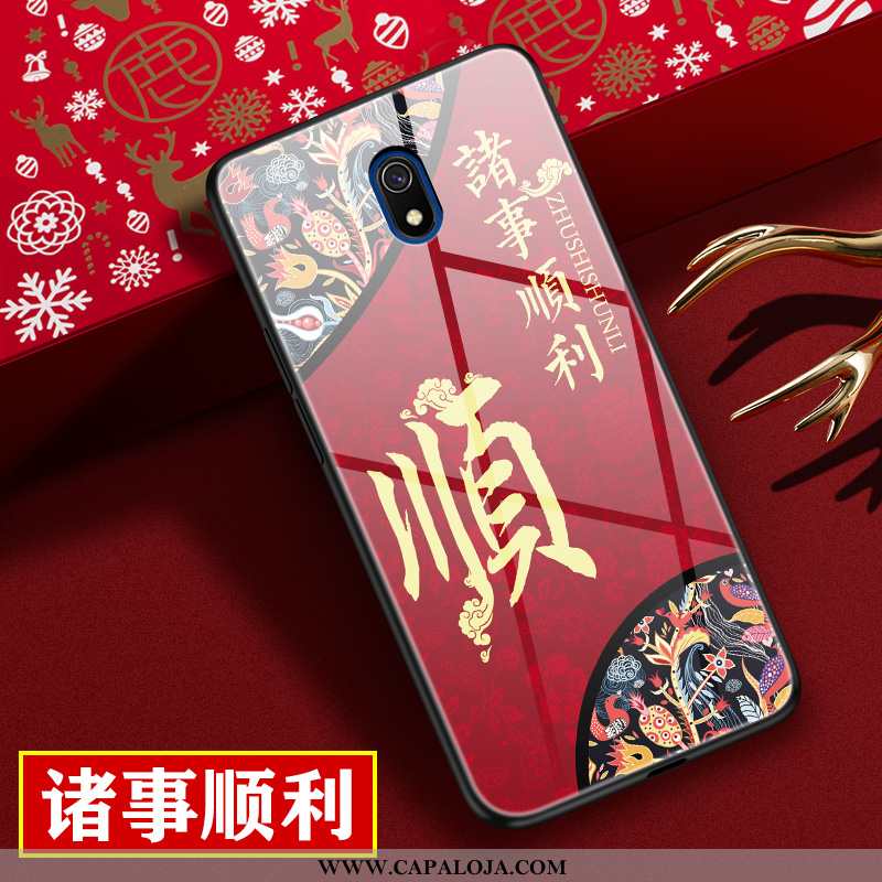 Capas Xiaomi Redmi 8a Criativas Vidro Midi Completa Vermelho, Capa Xiaomi Redmi 8a Protetoras Promoç