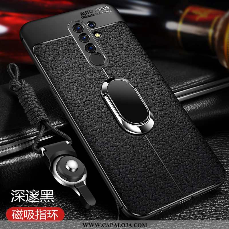 Capas Xiaomi Redmi 9 Silicone Couro Aço Preto, Capa Xiaomi Redmi 9 Fosco Baratos