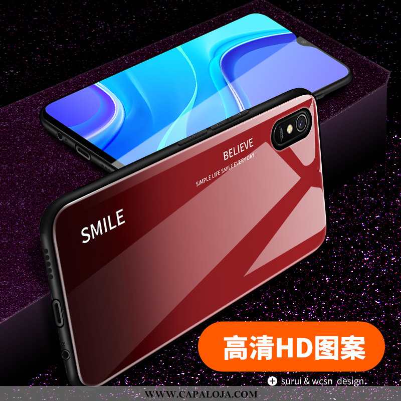 Capas Xiaomi Redmi 9a Personalizado Pequena Cases Telemóvel Vermelho, Capa Xiaomi Redmi 9a Criativas