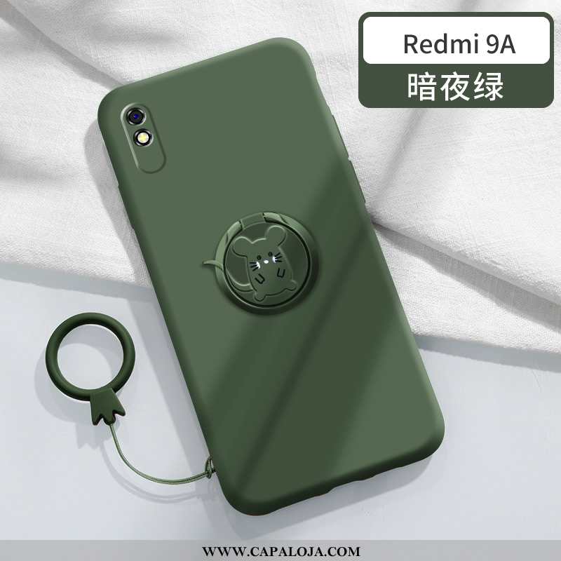 Capas Xiaomi Redmi 9a Slim Completa Vermelha Suporte Verde, Capa Xiaomi Redmi 9a Tendencia Venda