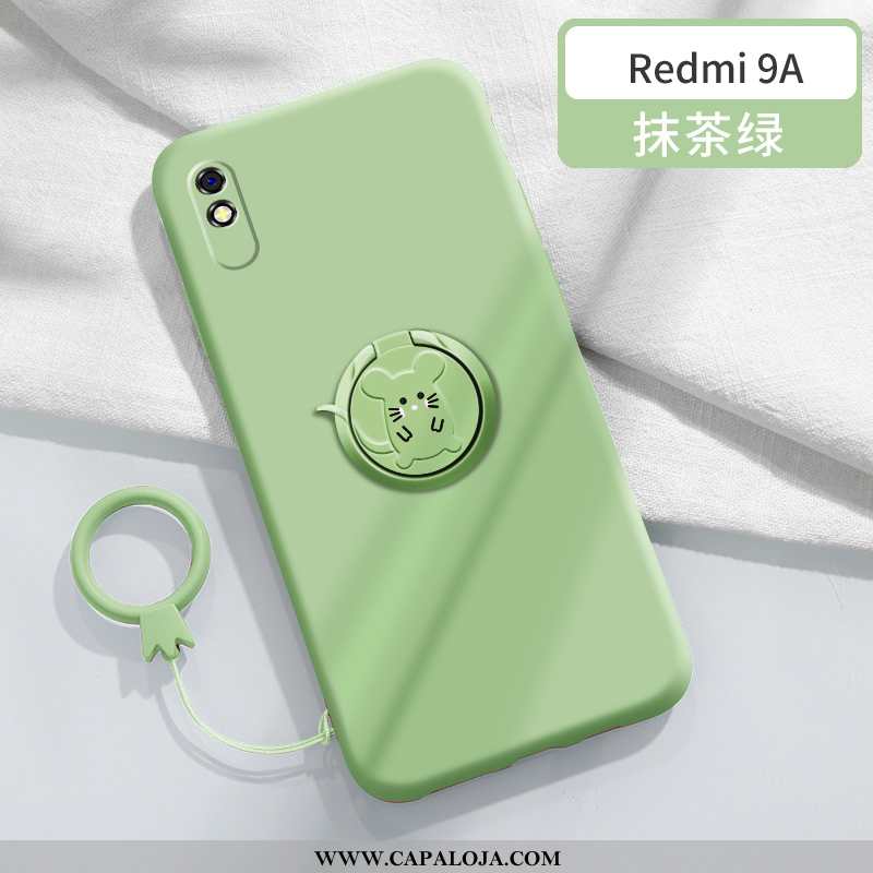 Capas Xiaomi Redmi 9a Slim Completa Vermelha Suporte Verde, Capa Xiaomi Redmi 9a Tendencia Venda