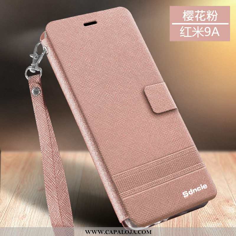 Capas Xiaomi Redmi 9a Soft Cases Vermelha Couro Rosa, Capa Xiaomi Redmi 9a Protetoras Promoção