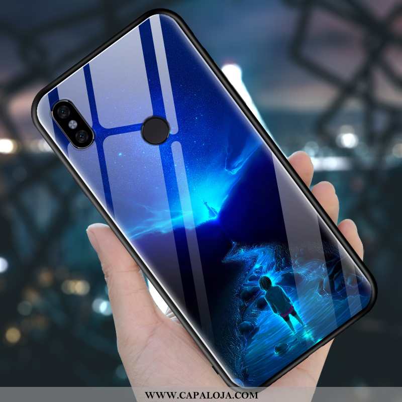 Capas Xiaomi Redmi Note 5 Vidro Criativas Personalizada Vermelha Roxo, Capa Xiaomi Redmi Note 5 Fosc