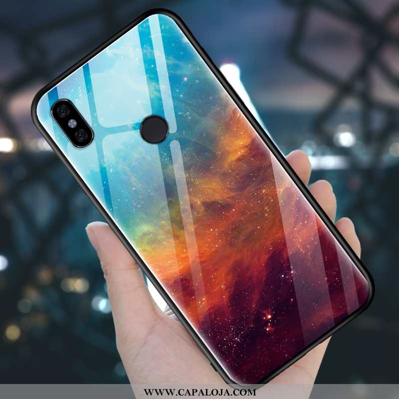 Capas Xiaomi Redmi Note 5 Vidro Criativas Personalizada Vermelha Roxo, Capa Xiaomi Redmi Note 5 Fosc