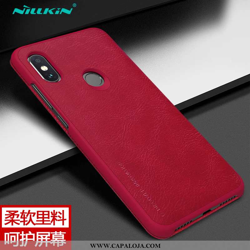 Capas Xiaomi Redmi Note 6 Pro Couro Cover Pequena Cases Castanho, Capa Xiaomi Redmi Note 6 Pro Prote