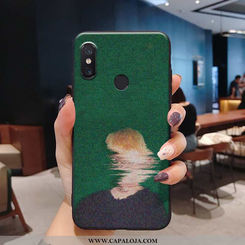 Capas Xiaomi Redmi Note 6 Pro Fosco Telemóvel Verde Retro, Capa Xiaomi Redmi Note 6 Pro Fofas Barata